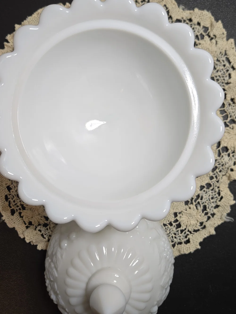 Classic White Milk Glass Covered Compote Bowl